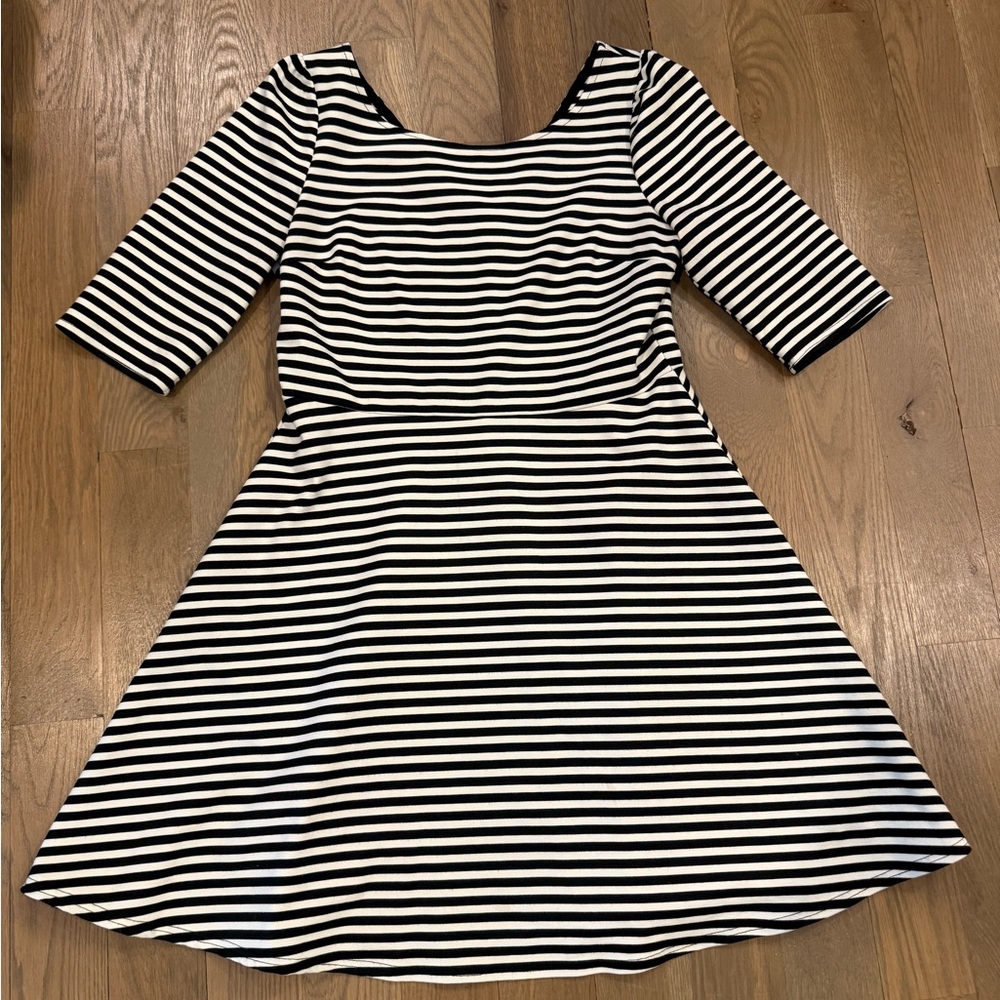 Pixley Black and White Striped Long Sleeve Dress